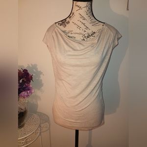 Women's NY&C Short Sleeve Blouse With Cinched Waist and Cowl Neck Size X Small